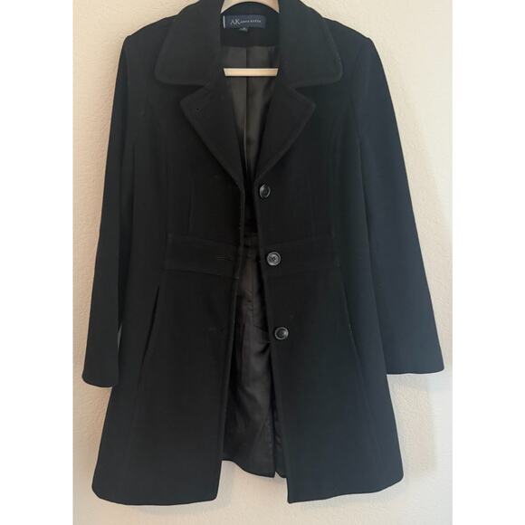 ANNE KLEIN Double-Breasted Peacoat Women's Size L Black - Picture 1 of 12